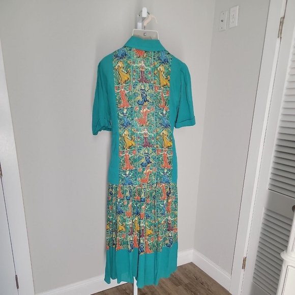 A.C. Sport Vintage Classy Top & Pull On Coulotte Pant Set ~ Sz 8 ~ Green - Picture 4 of 9